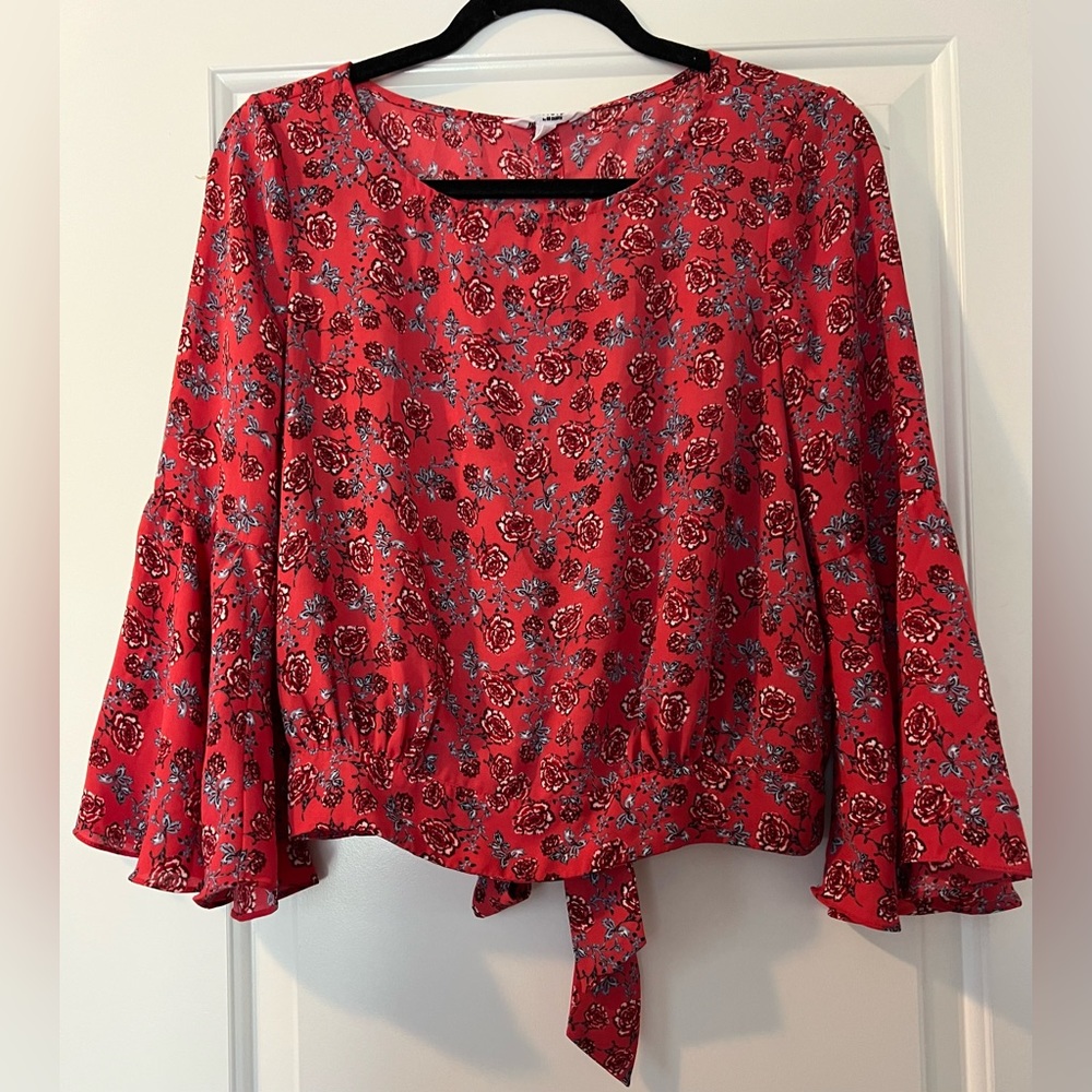 Red Floral Top